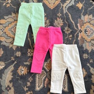 3 pair Old Navy fleece lined leggings sz 6-12 months